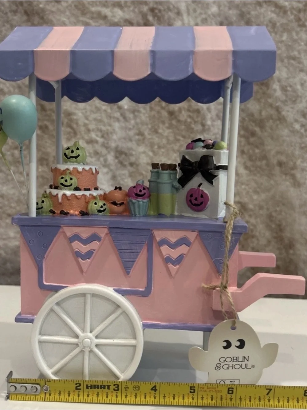 Goblins & Ghouls Pastel Pink Halloween Sweet Treat Pumpkin Cake Ice Cream Cart